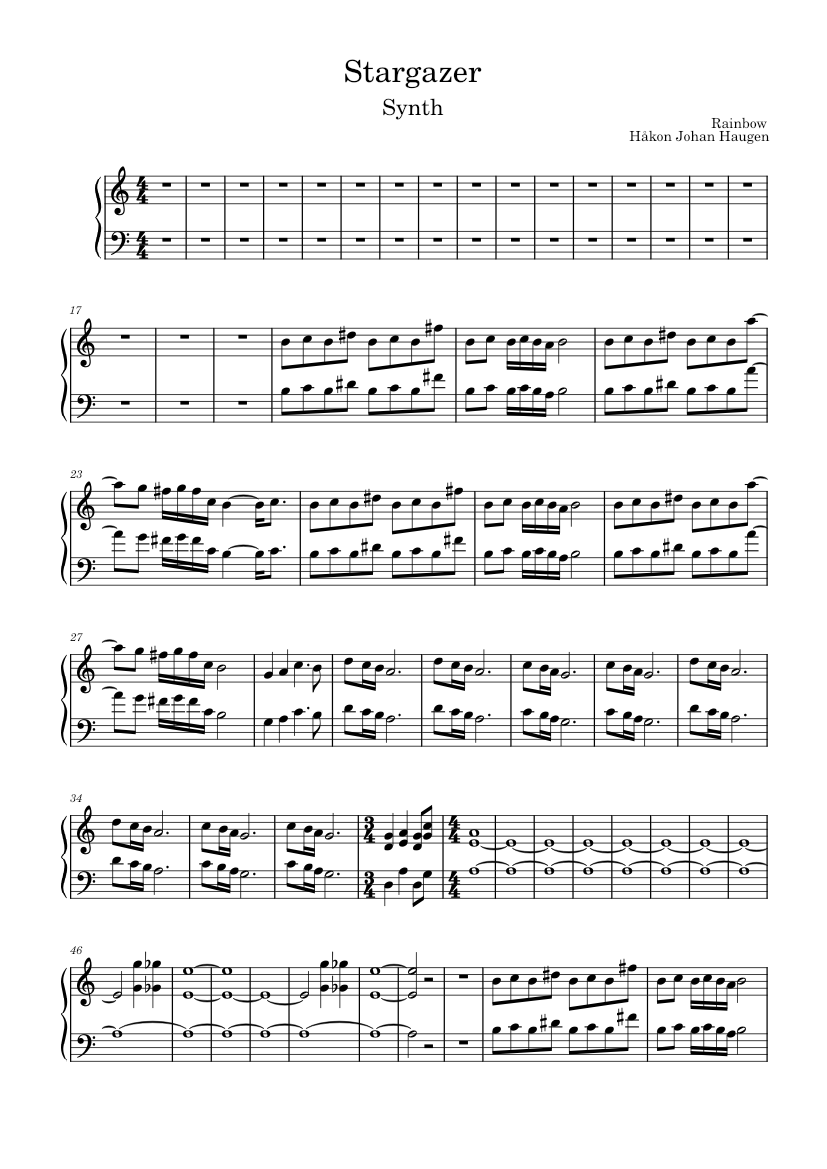 Stargazer Program Notes Stargazer – Rainbow Stargazer Sheet Music for Piano (Solo) | MuseScore.com
