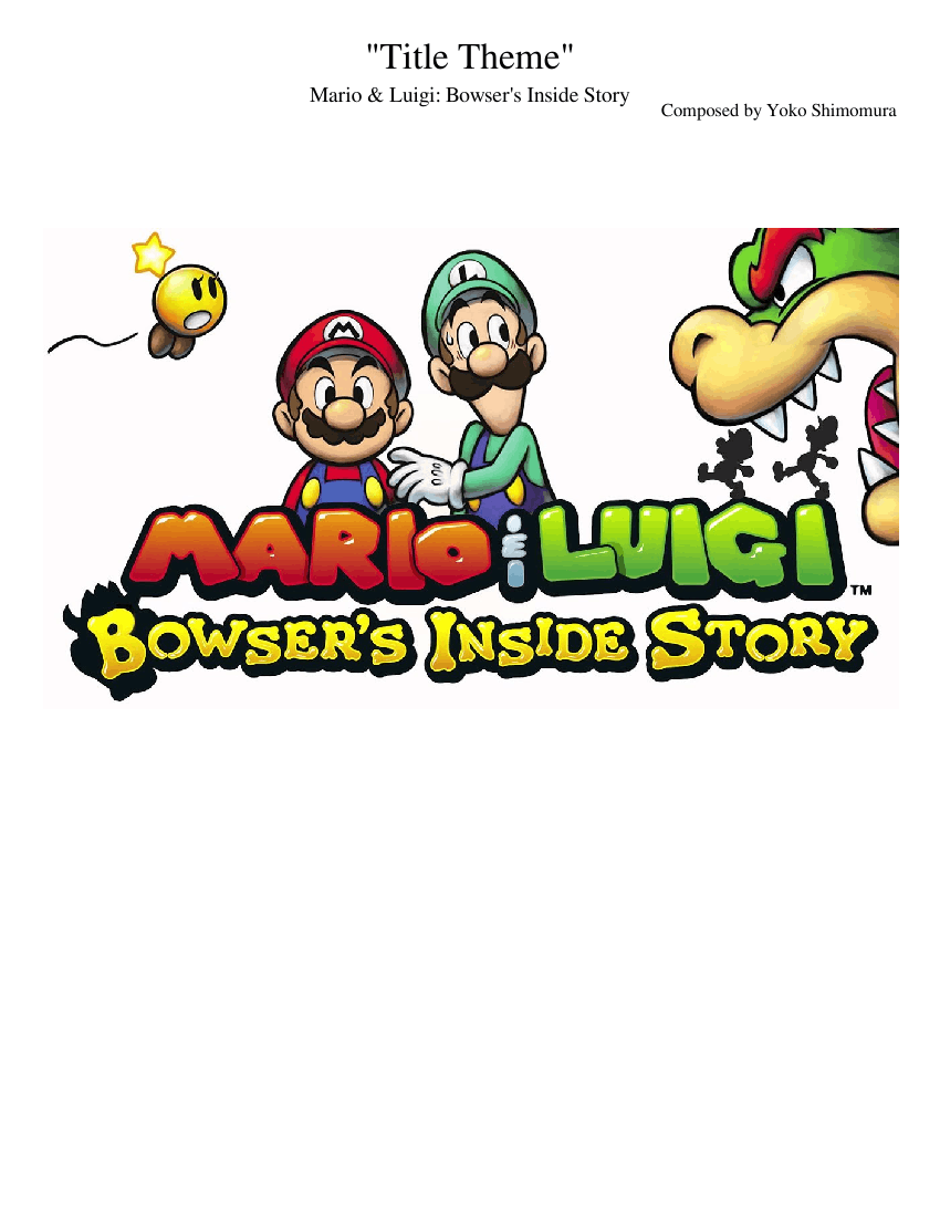 Title - Mario & Luigi: Bowser's Inside Story Sheet music for Tuba ...