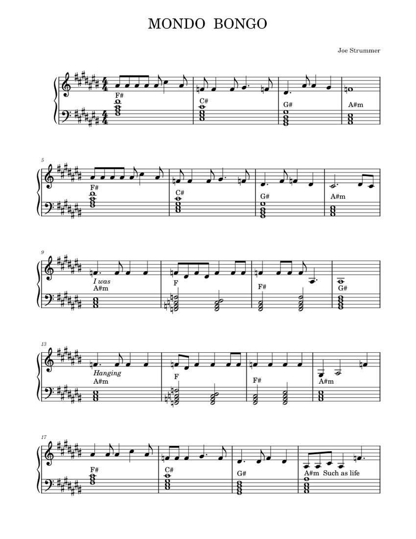 Download and print in PDF or MIDI free sheet music for Mondo Bongo by Joe S...
