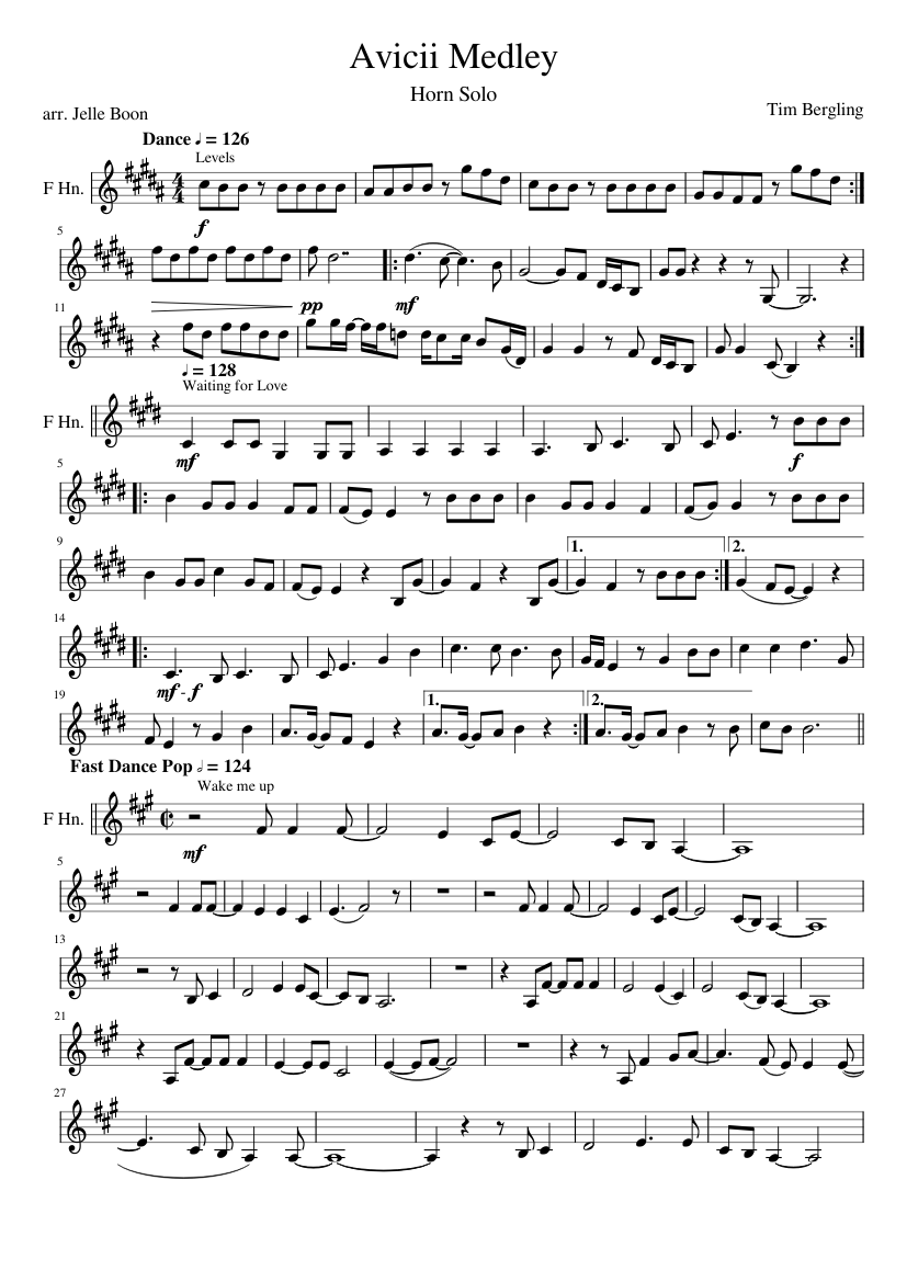 Avicii Medley Horn Solos