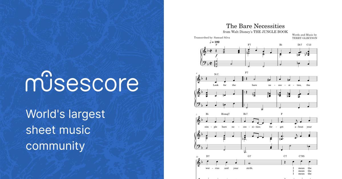 The Bare Necessities - The Jungle Book Sheet music for Piano, Vocals  (Piano-Voice)