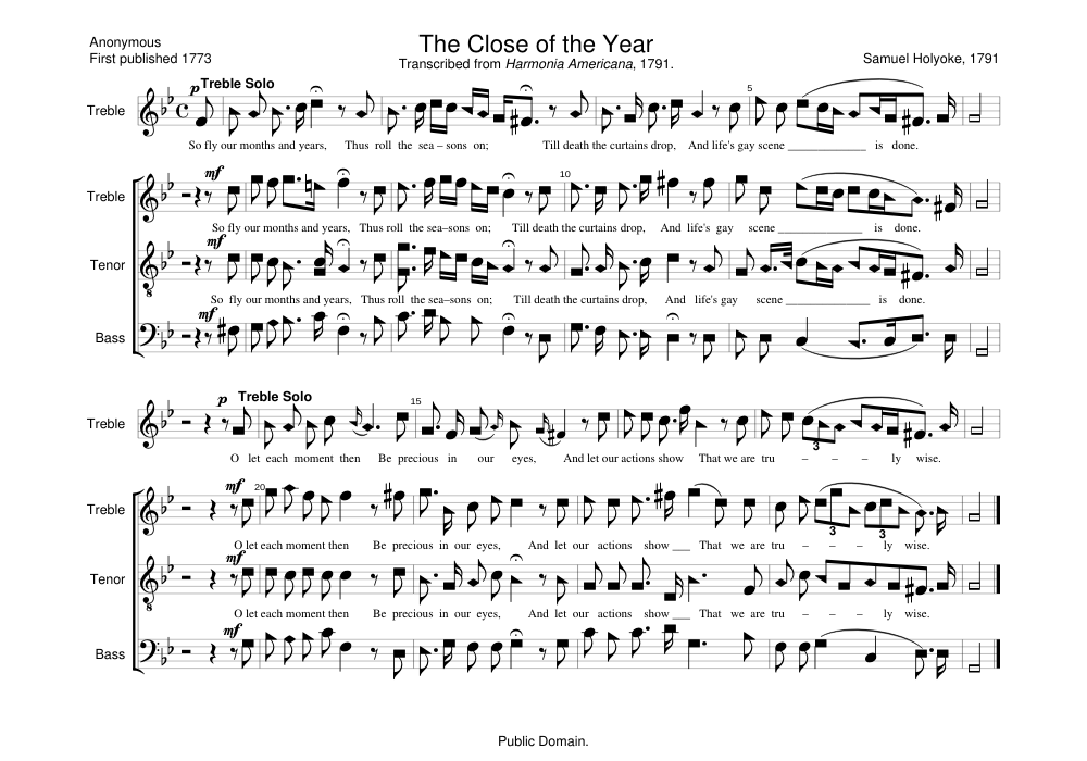 The Close of the Year - Samuel Holyoke
