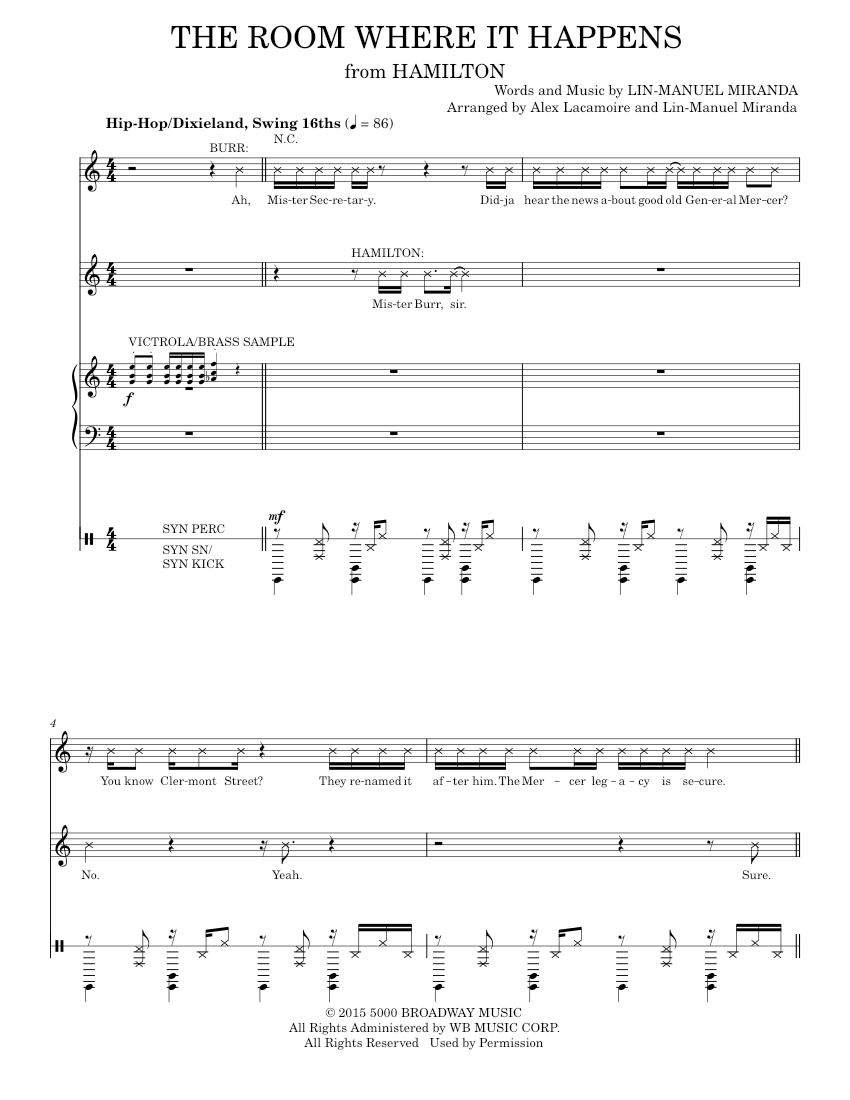 Play Official version of The Room Where It Happens Sheet
