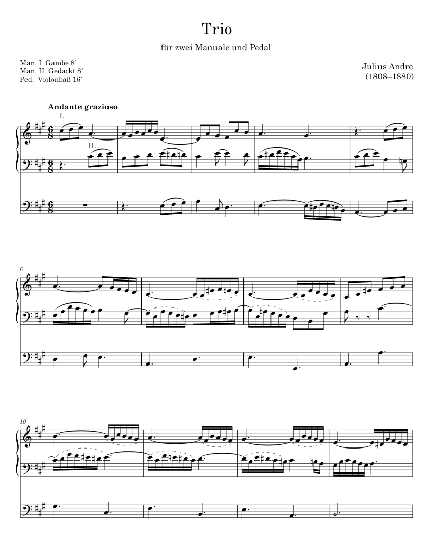 Trio - Julius André 楽譜 オルガン (ソロ) | MuseScore.com