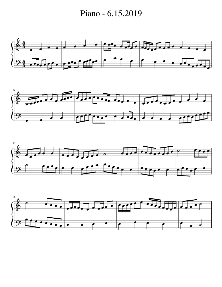 Piano 6 15 2019 sheet music for piano solo easy musescore