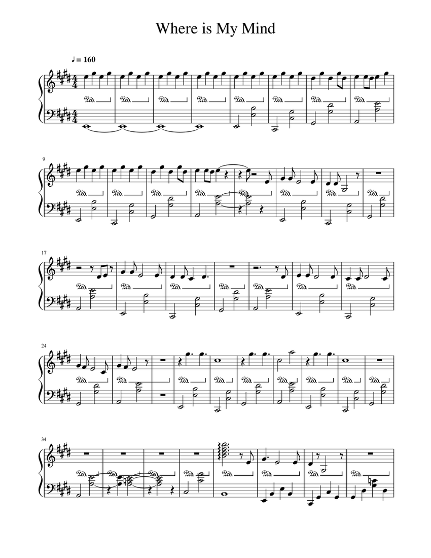 Where is My Mind - Maxence Cyrin Sheet music for Piano (Solo) Easy |  Musescore.com