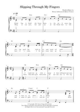 Free Slipping Through My Fingers by ABBA sheet music | Download PDF or  print on Musescore.com