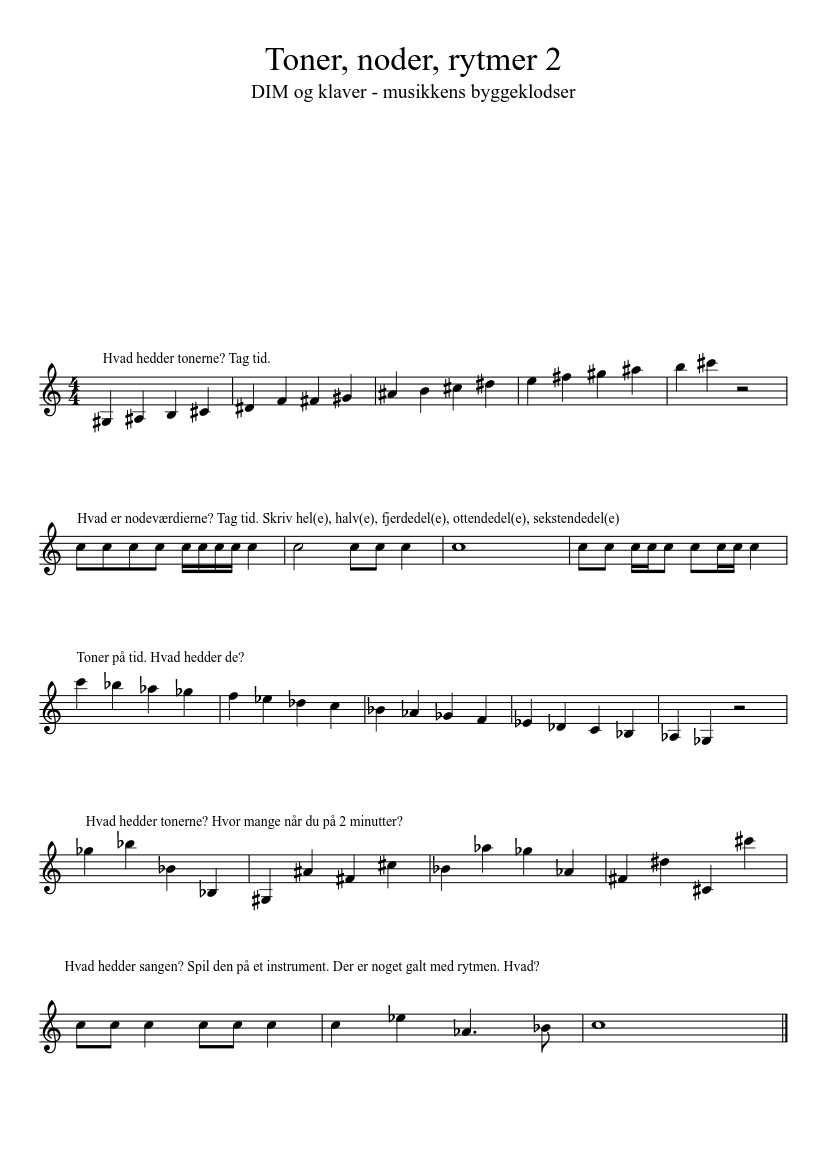 Toner, noder, rytmer 2 Sheet music for Piano (Solo) | Musescore.com