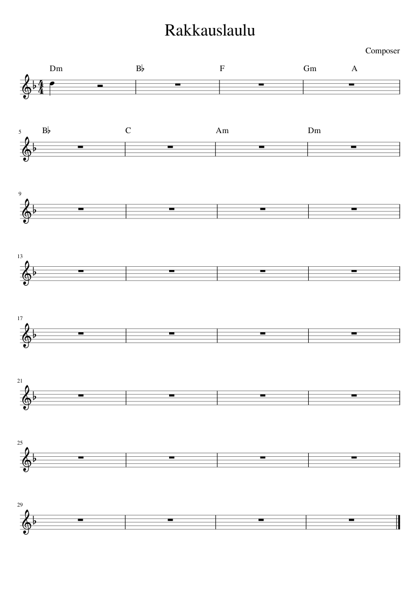Rakkauslaulu Sheet music for Piano (Solo) Easy | Musescore.com