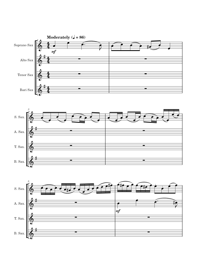 "Little" Fugue in G Minor (Sax Quartet) Sheet music for Saxophone alto