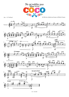Sheet Music For Guitar Musescore Com Coco miguel rencontre ernesto de la cruz extrait quebec french version. musescore com