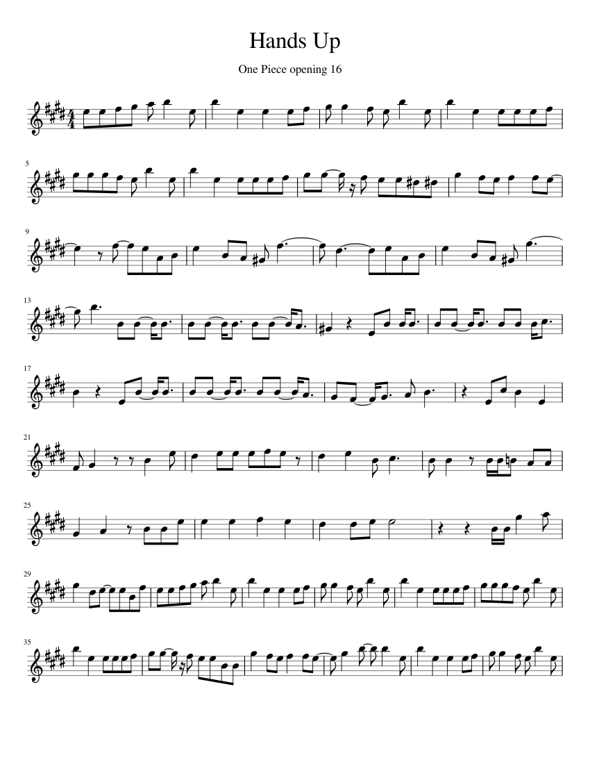 Hands Up Sheet Music For Violin Solo Musescore Com