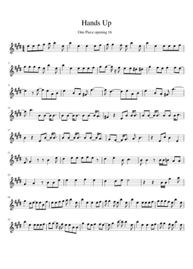 One Piece Hands Up By Misc Cartoons Free Sheet Music Download Pdf Or Print On Musescore Com