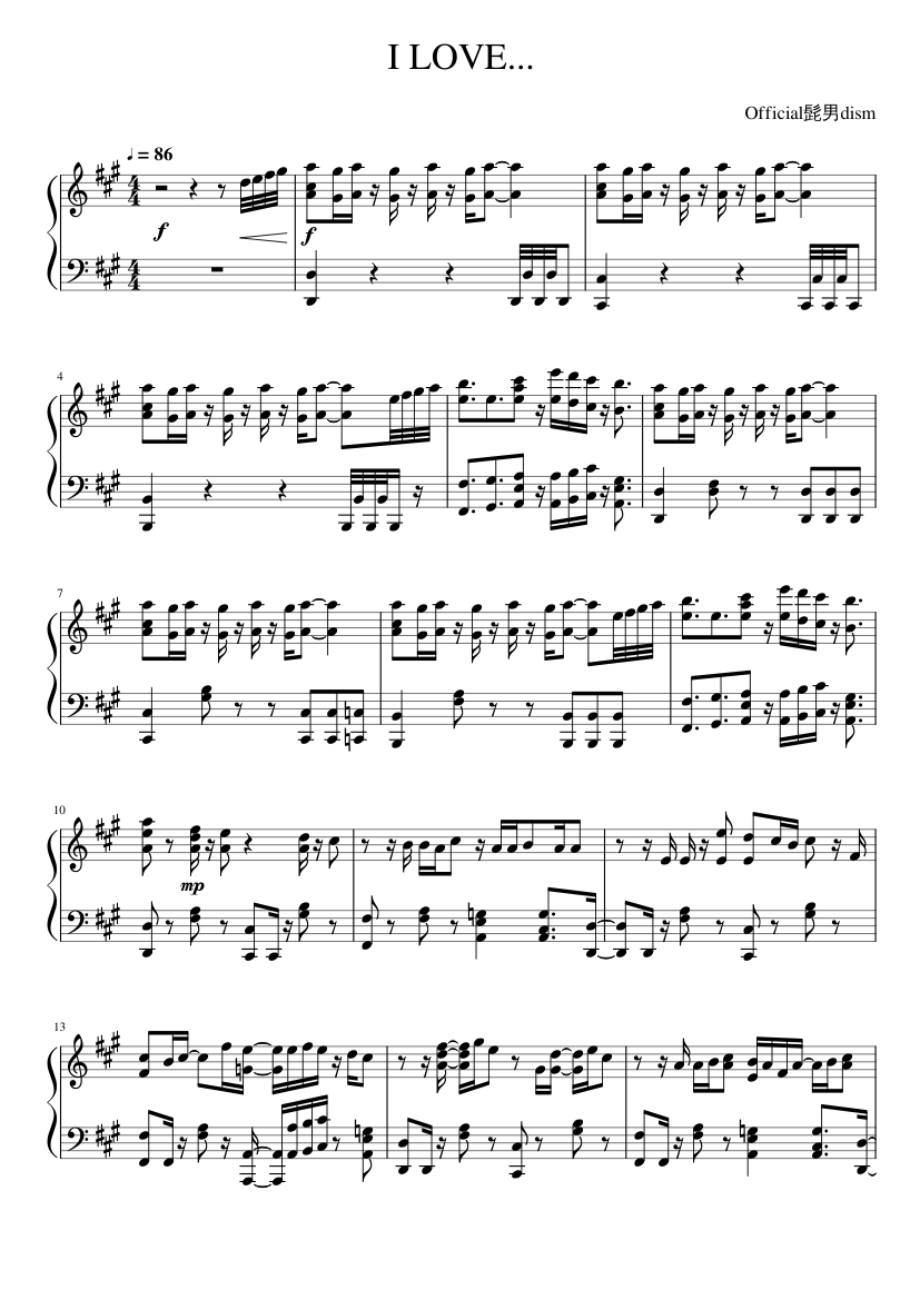 I LOVE.. Sheet Music for Piano (Solo) | MuseScore.com
