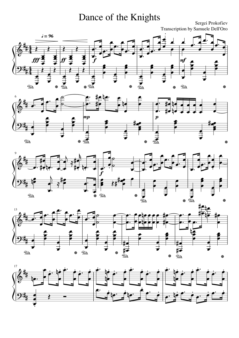 Dance of the Knights (Transcription for piano solo) Sheet music for Piano  (Solo) | Musescore.com