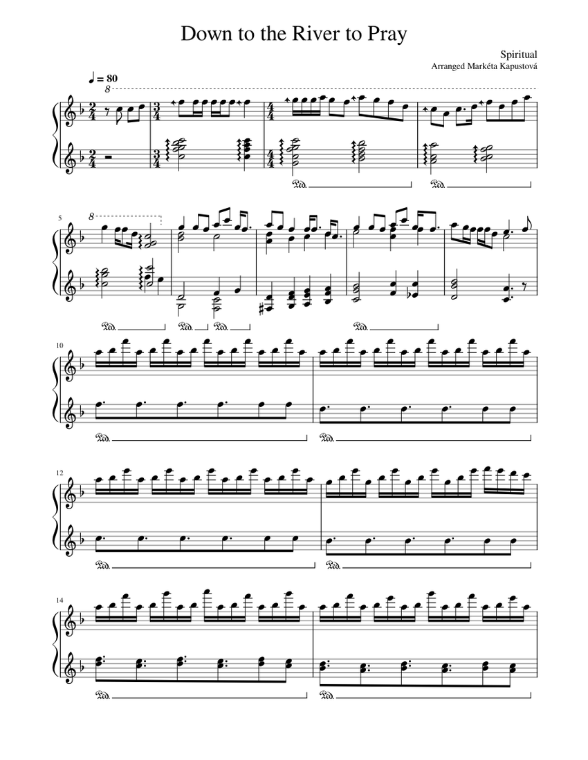 Down to the River to Pray Sheet music for Piano (Solo) | Musescore.com