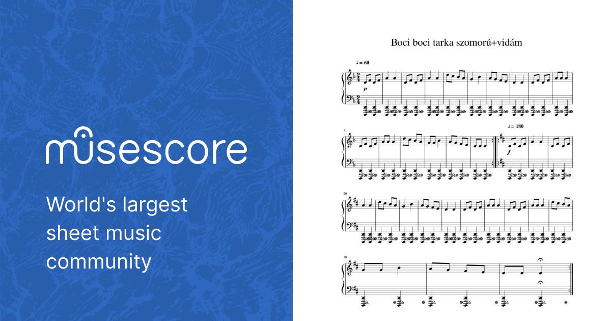Boci boci tarka szomorú+vidám Sheet music for Piano (Solo) | Musescore.com