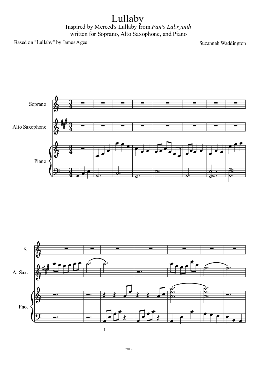 Lullaby Sheet Music for Piano (Solo) | MuseScore.com