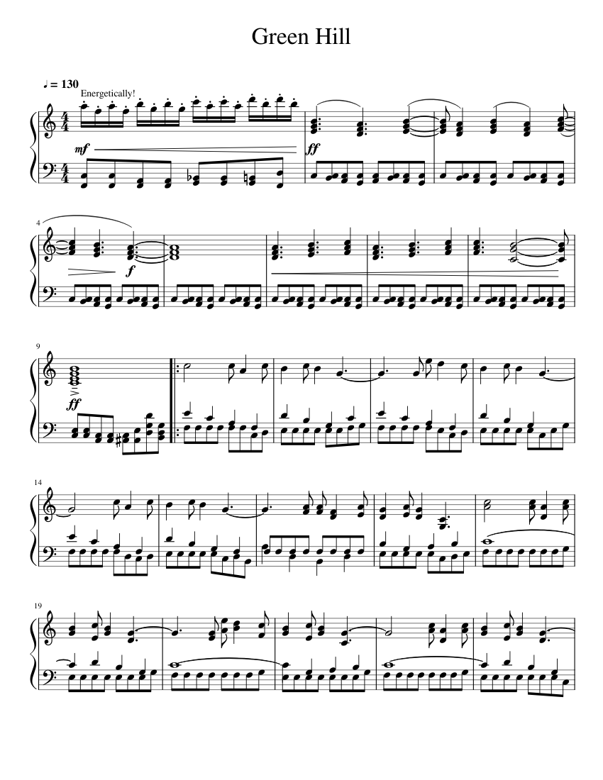 Sonic the Hedgehog - Green Hill Zone Sheet music for Piano, Violin