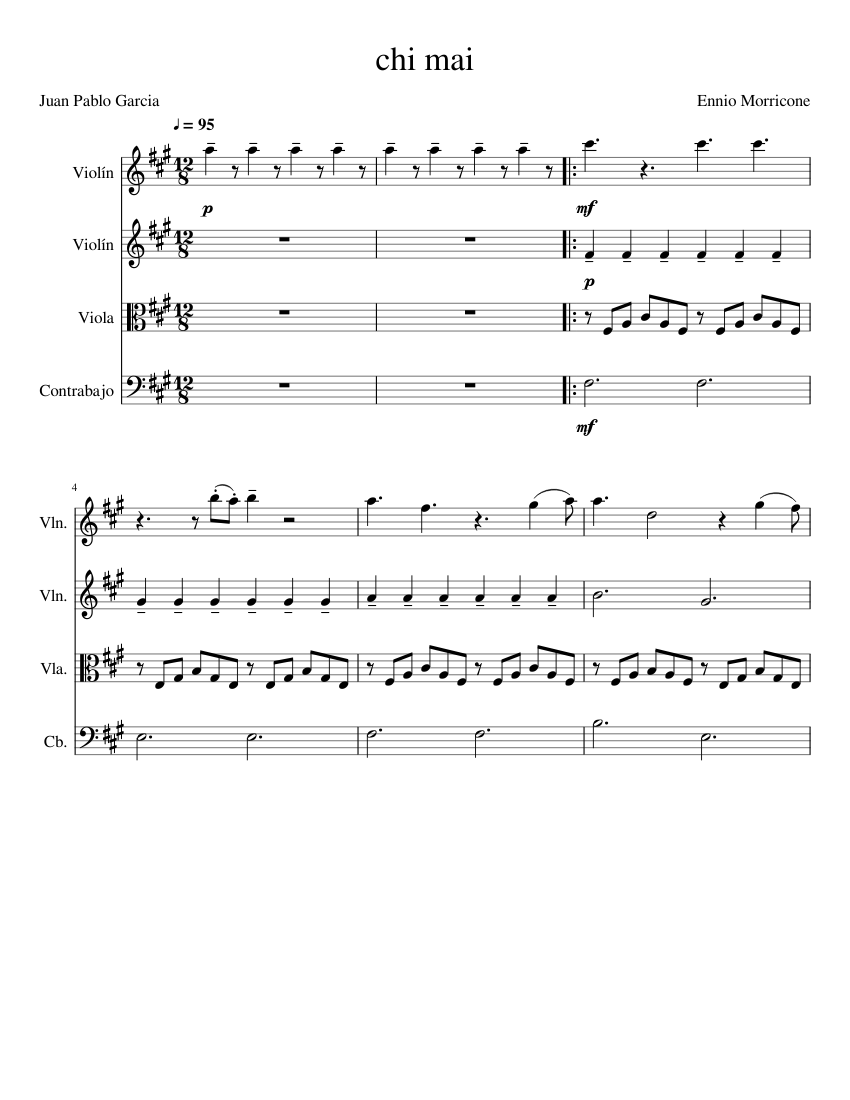 Chi Mai Sheet Music For Violin Viola Contrabass Mixed Quartet Musescore Com Imslp steht für international music score library project. chi mai sheet music for violin viola