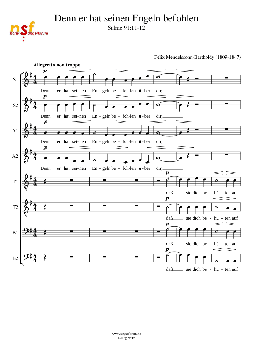 Denn Er hat seinen Engeln befohlen