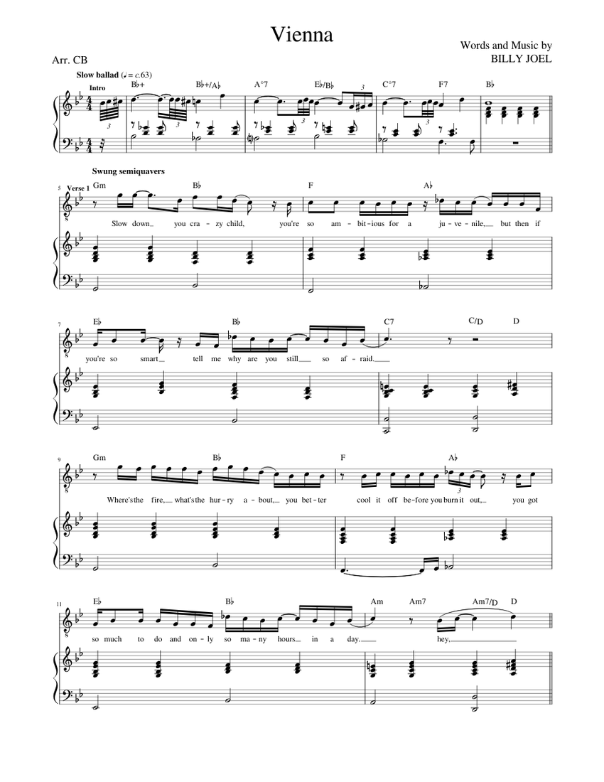 Vienna – Billy Joel - piano tutorial