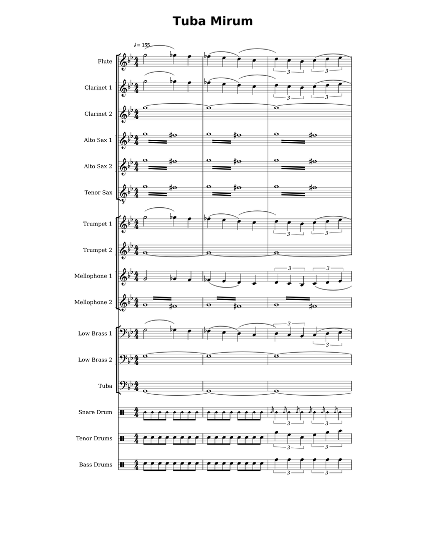 Tuba Mirum Sheet music for Trombone, Tuba, Mellophone, Flute & more ...