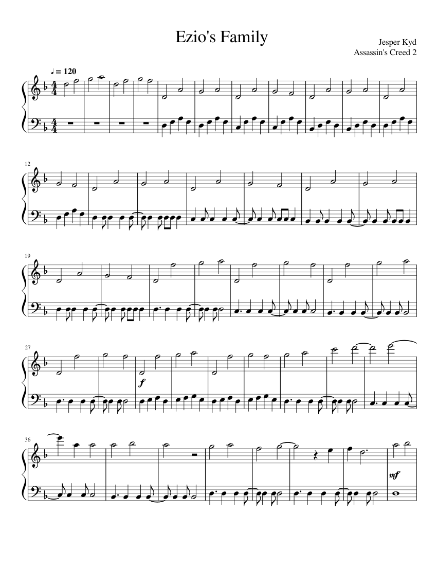 Ezio s Family By Jesper Kyd From Assassin s Creed 2 Sheet Music For ezio-s-family-by-jesper-kyd-from-assassin-s-creed-2-sheet-music-for