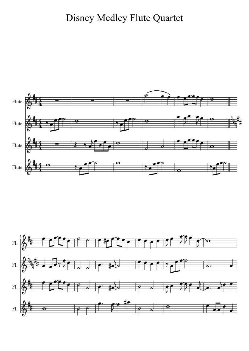 Flute Quartet Sheet music for Flute (Mixed Quartet) | Musescore.com