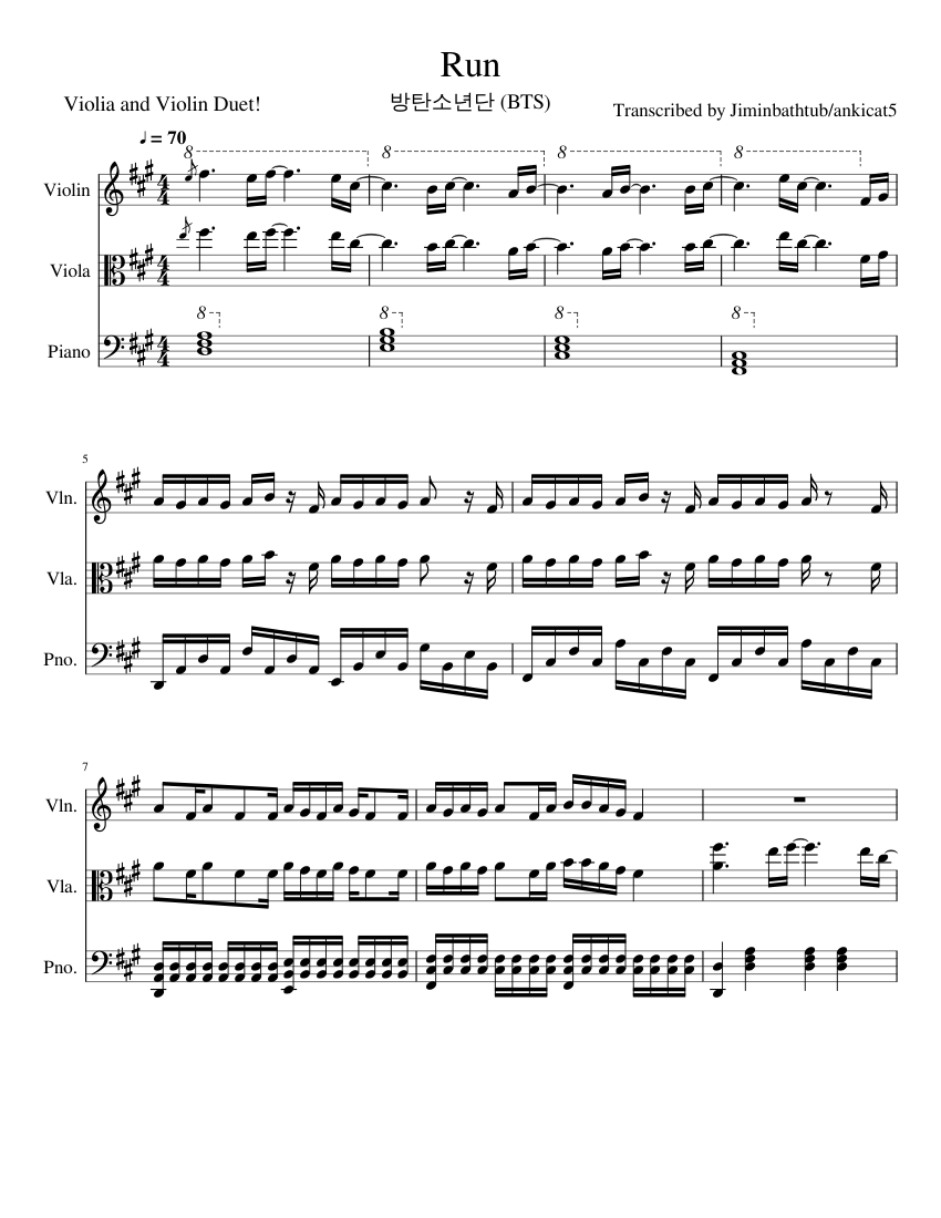 Run BTS - BTS Sheet music for Piano (Solo)