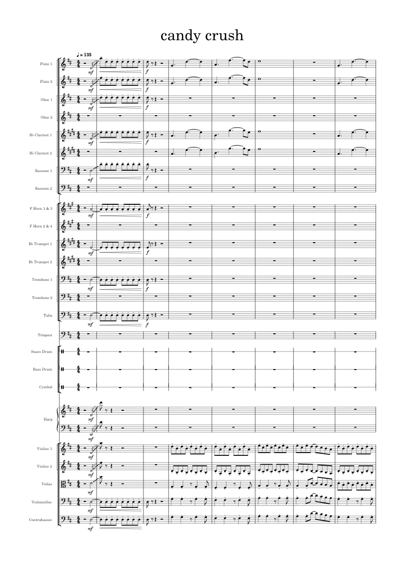 Candy crush saga - candy crush loop no4 – Misc Computer Games Candy crush  Sheet music for Trombone, Tuba, Flute, Oboe & more instruments (Symphony  Orchestra) | Musescore.com