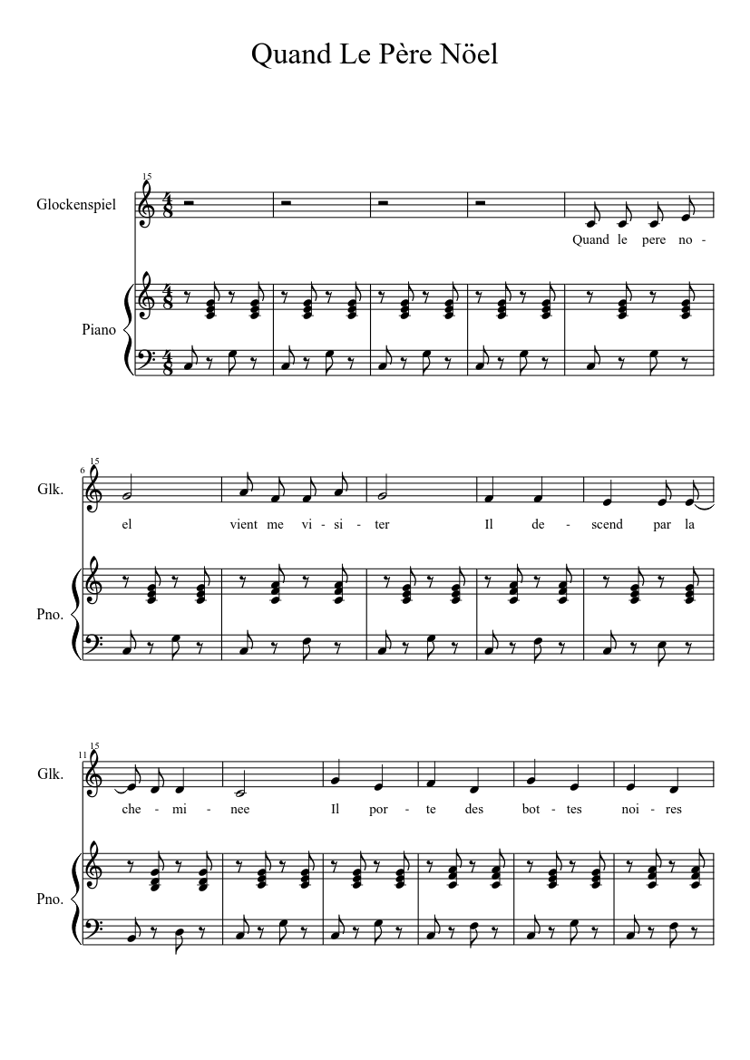 Quand Le Père Nöel Sheet music for Piano (Solo) | Musescore.com