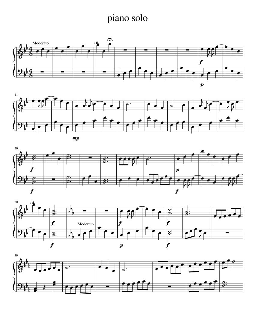 Piano Solo Sheet Music For Piano (Solo) | Musescore.com