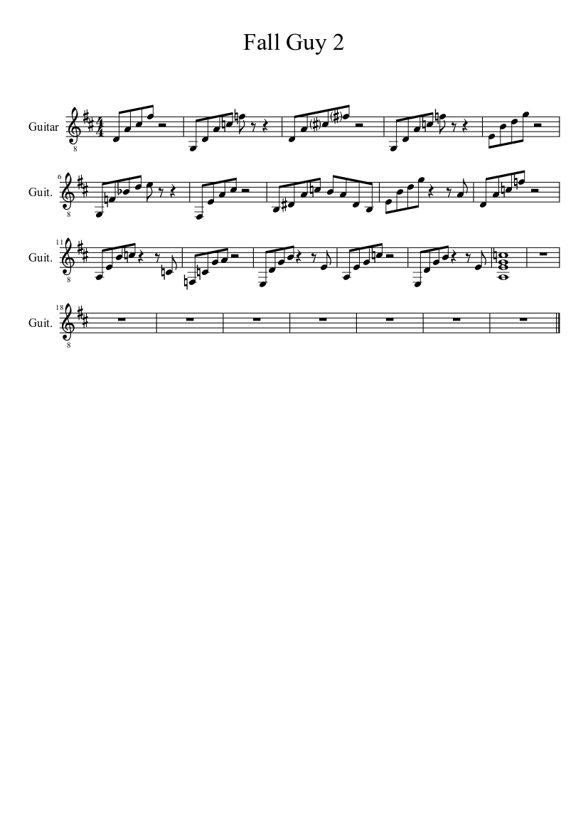 Fall Guy 2 Sheet music for Guitar (Solo) | Musescore.com