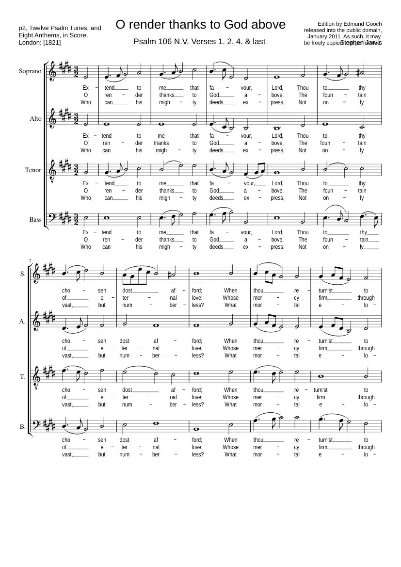 O render thanks to God above