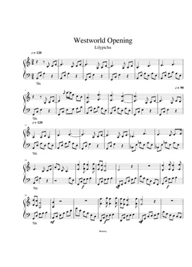 Free Westworld Theme by Ramin Djawadi sheet music | Download PDF or print  on Musescore.com