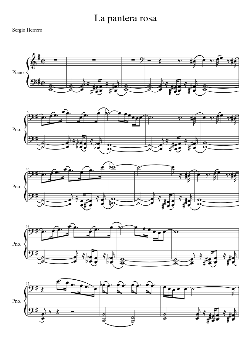 La pantera rosa Sheet music for Piano (Solo) | Musescore.com