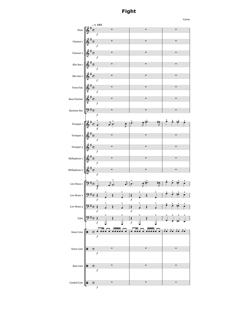 *EXTREME WORK IN PROGRESS* Fight- Dave Castro Sheet music for Trombone ...
