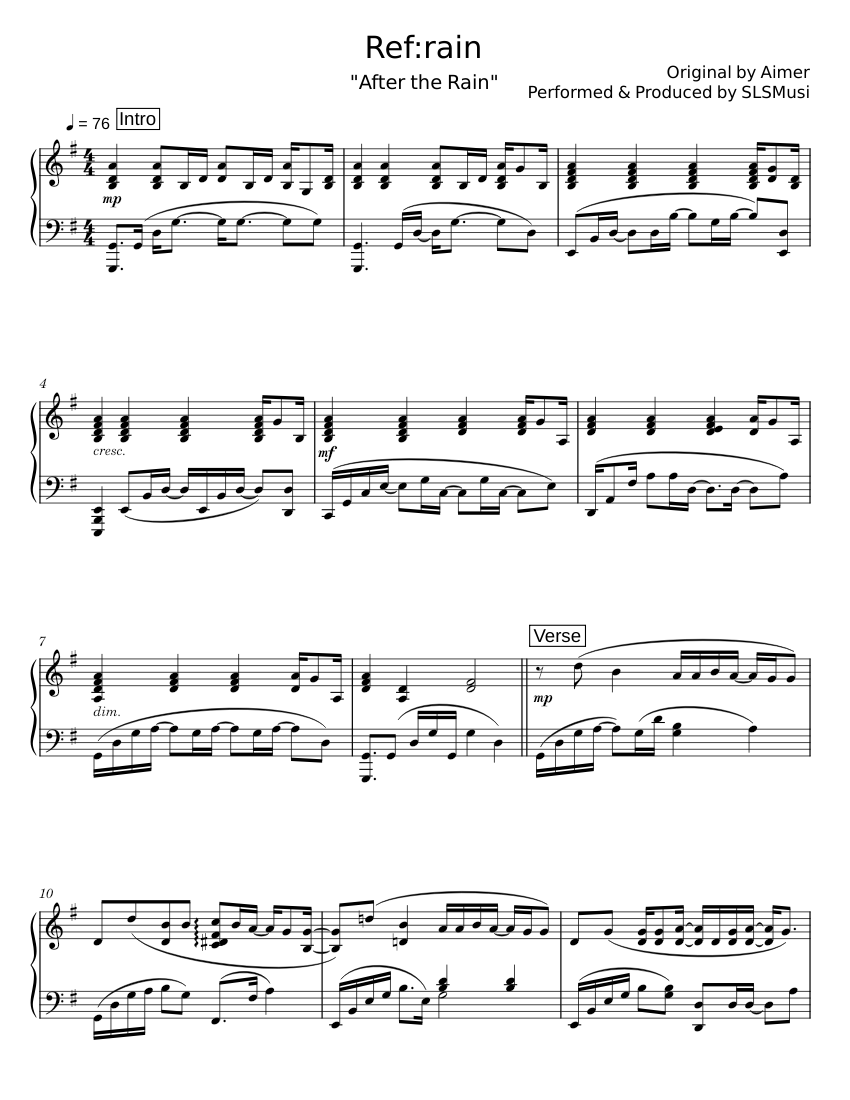 Demon Slayer Season 2 OP - Aimer Sheet music for Piano (Solo