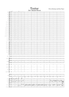 Olivia Rodrigo traitor - C Instrument Sheet Music (Flute, Violin