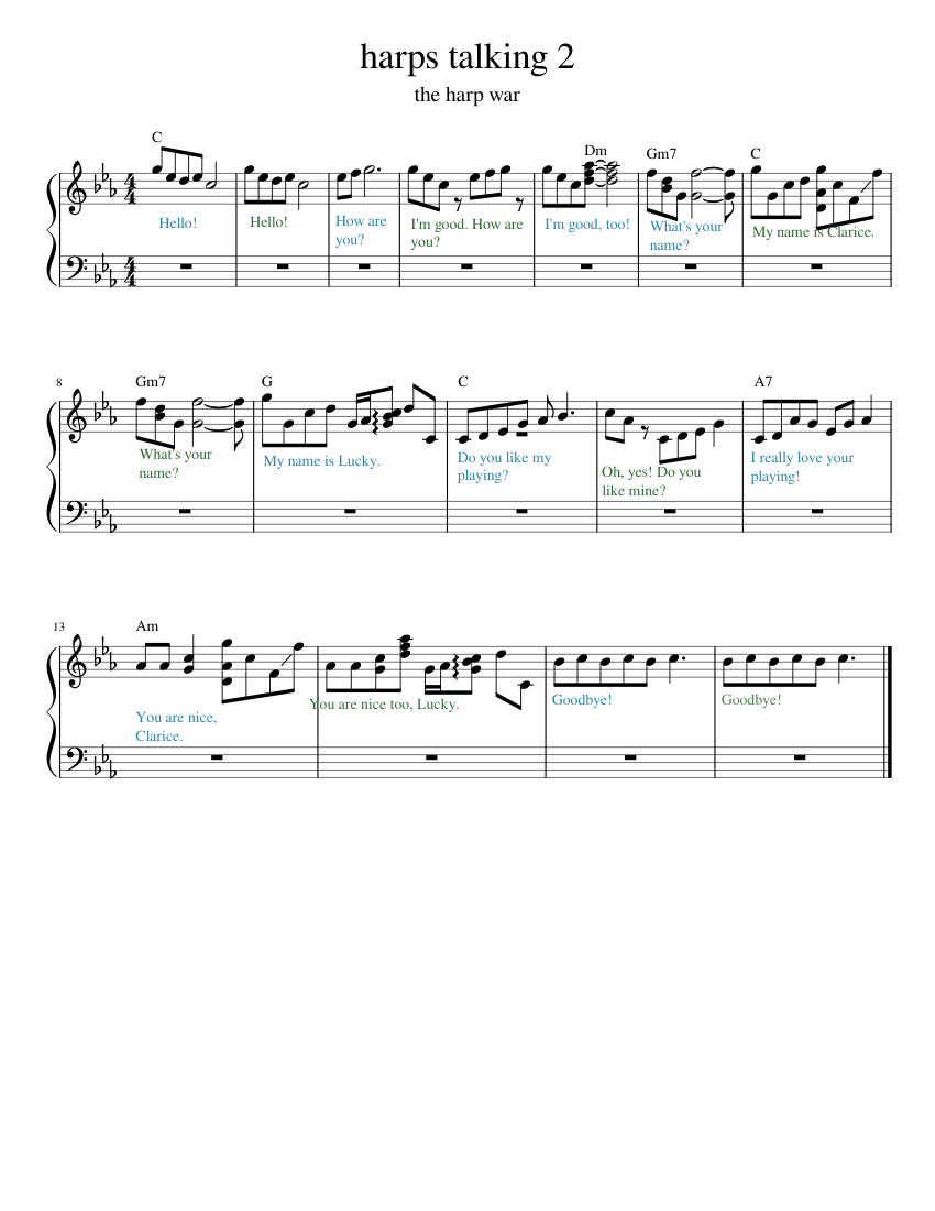 Talking Harp harps talking 2 Sheet music for Harp (Solo) | Musescore.com