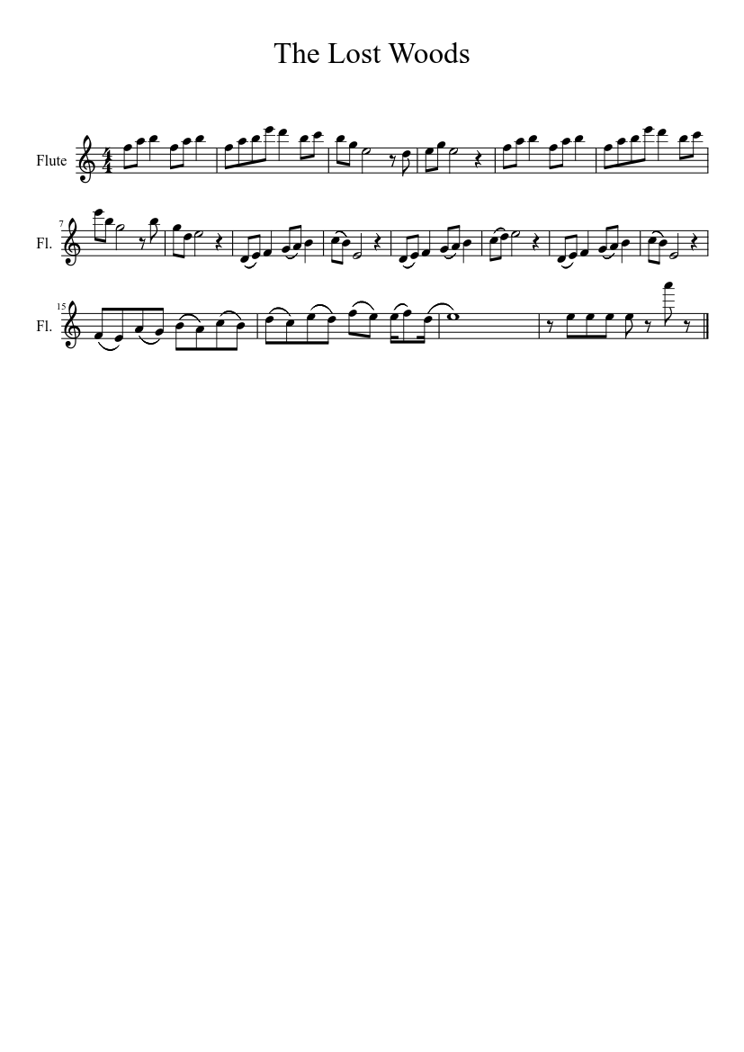 The Lost Woods Sheet music for Flute (Solo) | Musescore.com
