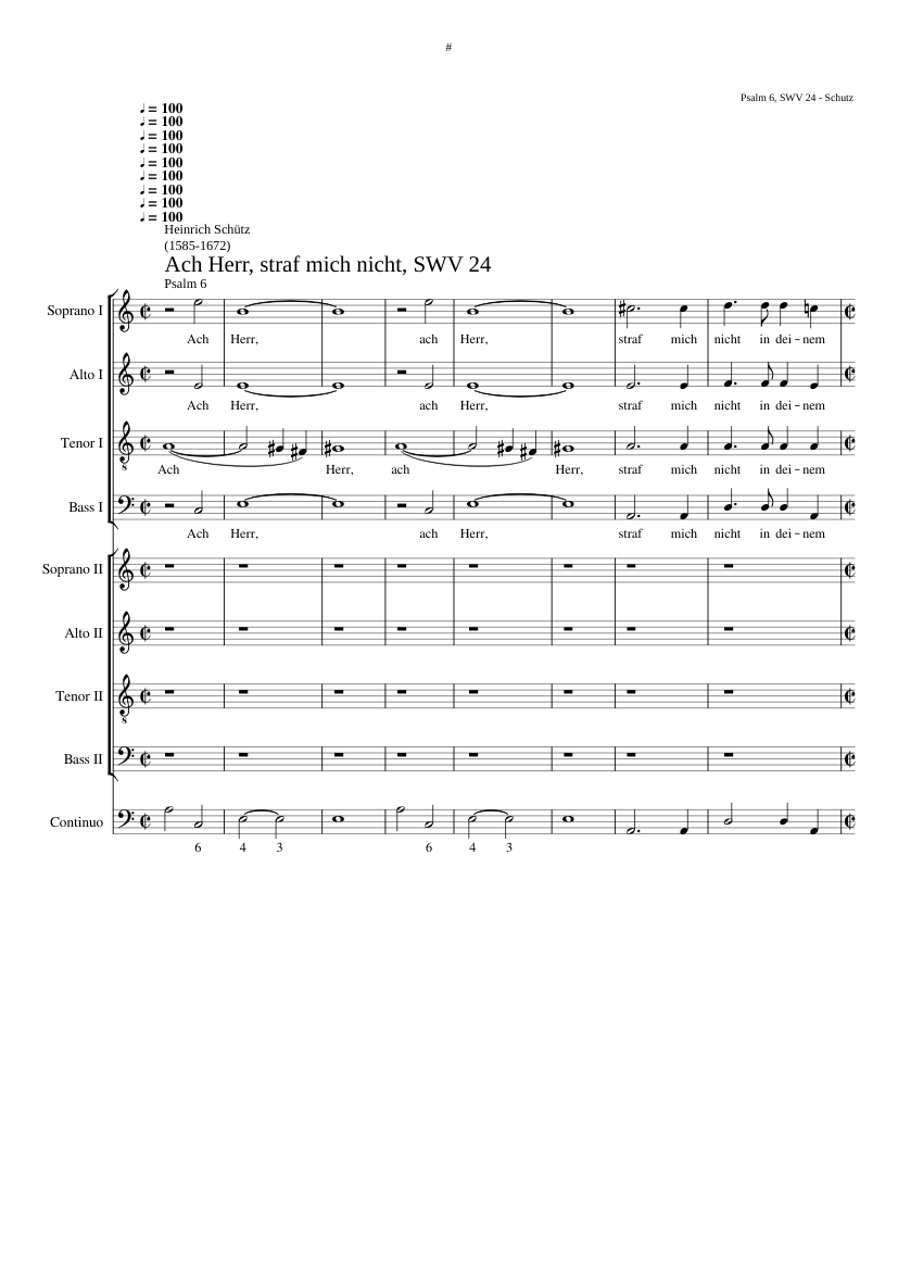 Ach Herr straf mich nicht (Psalm 6) SWV 24