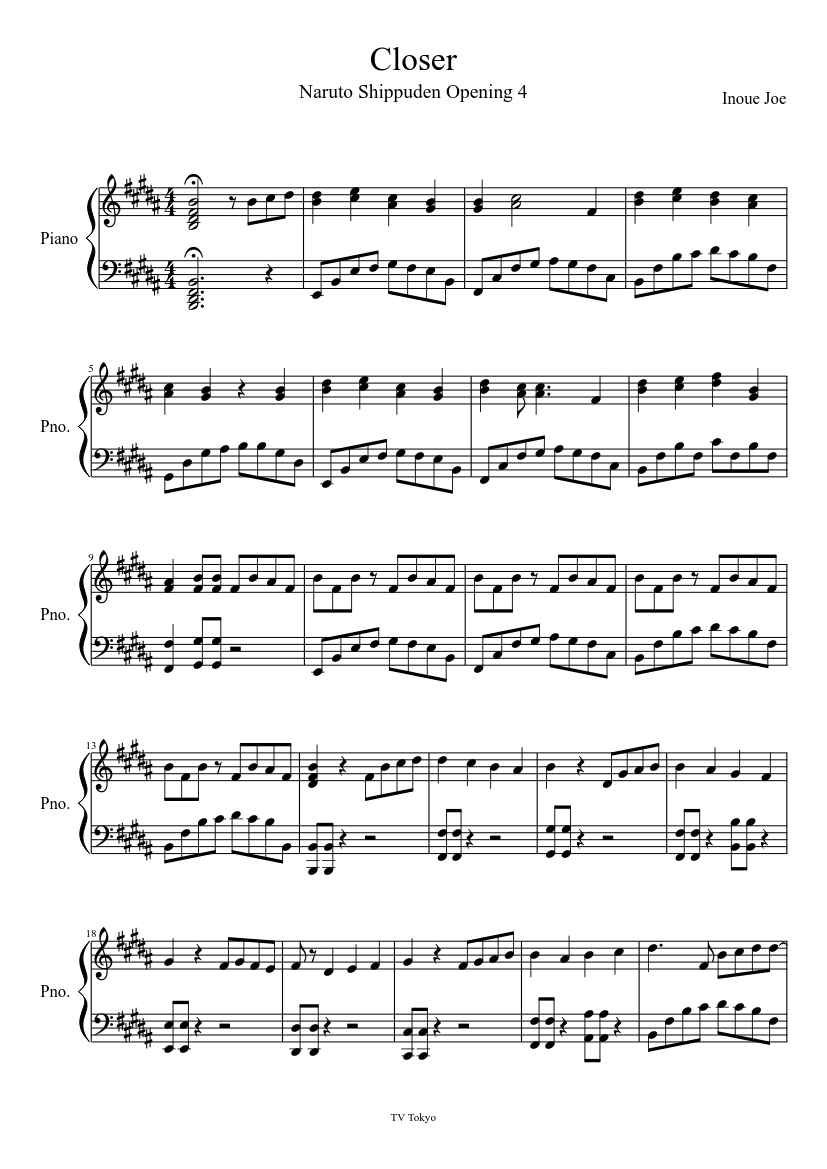 Closer Sheet music for Piano (Solo) | Musescore.com