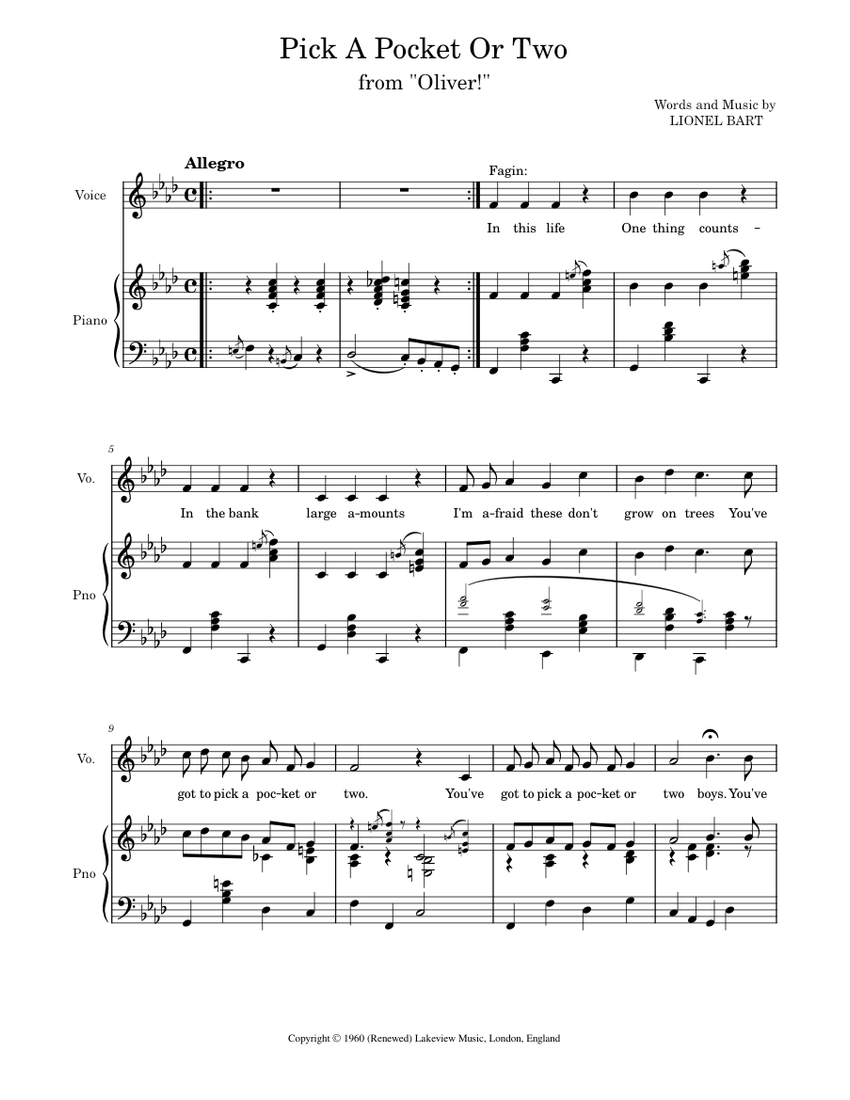 Pick A Pocket Or Two Sheet music for Piano (Piano Duo) | Musescore.com