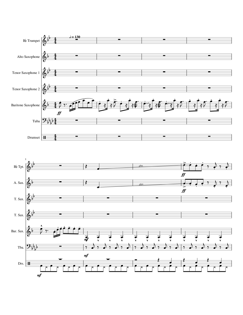 Funky Town and I Feel Good Sheet music for Tuba, Saxophone alto ...