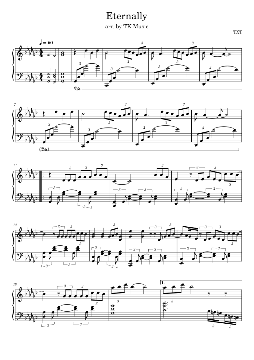 txt crown piano sheet music