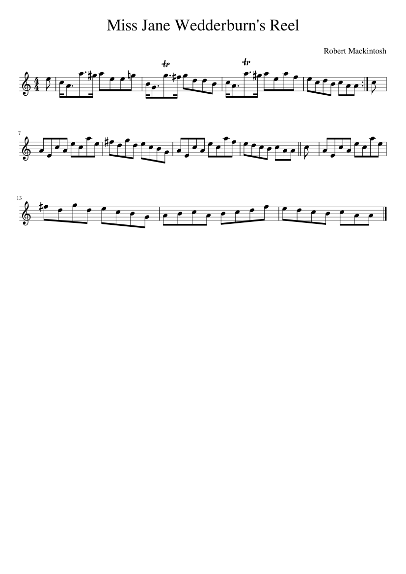 Miss Jane Wedderburn's Reel