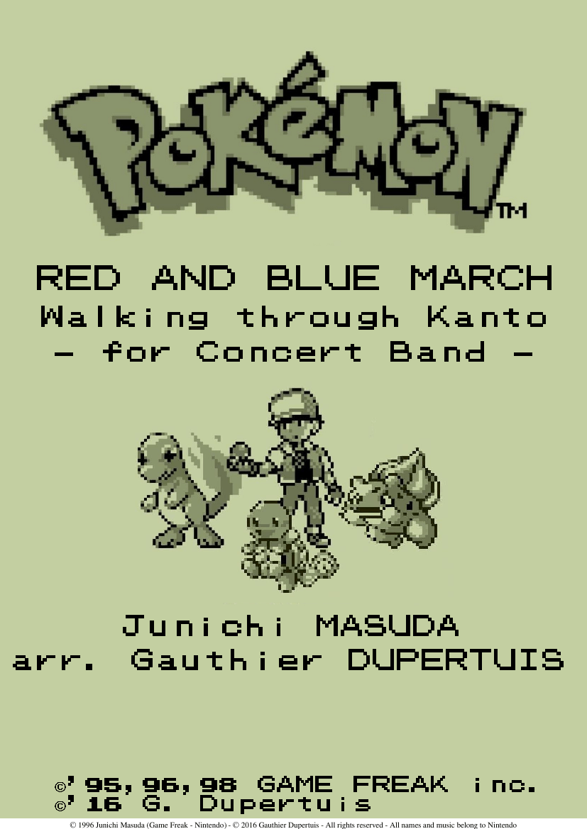 Pokémon Red and Blue March : Walking through Kanto Sheet music for  Trombone, Euphonium, Tuba, Flute & more instruments (Concert Band)