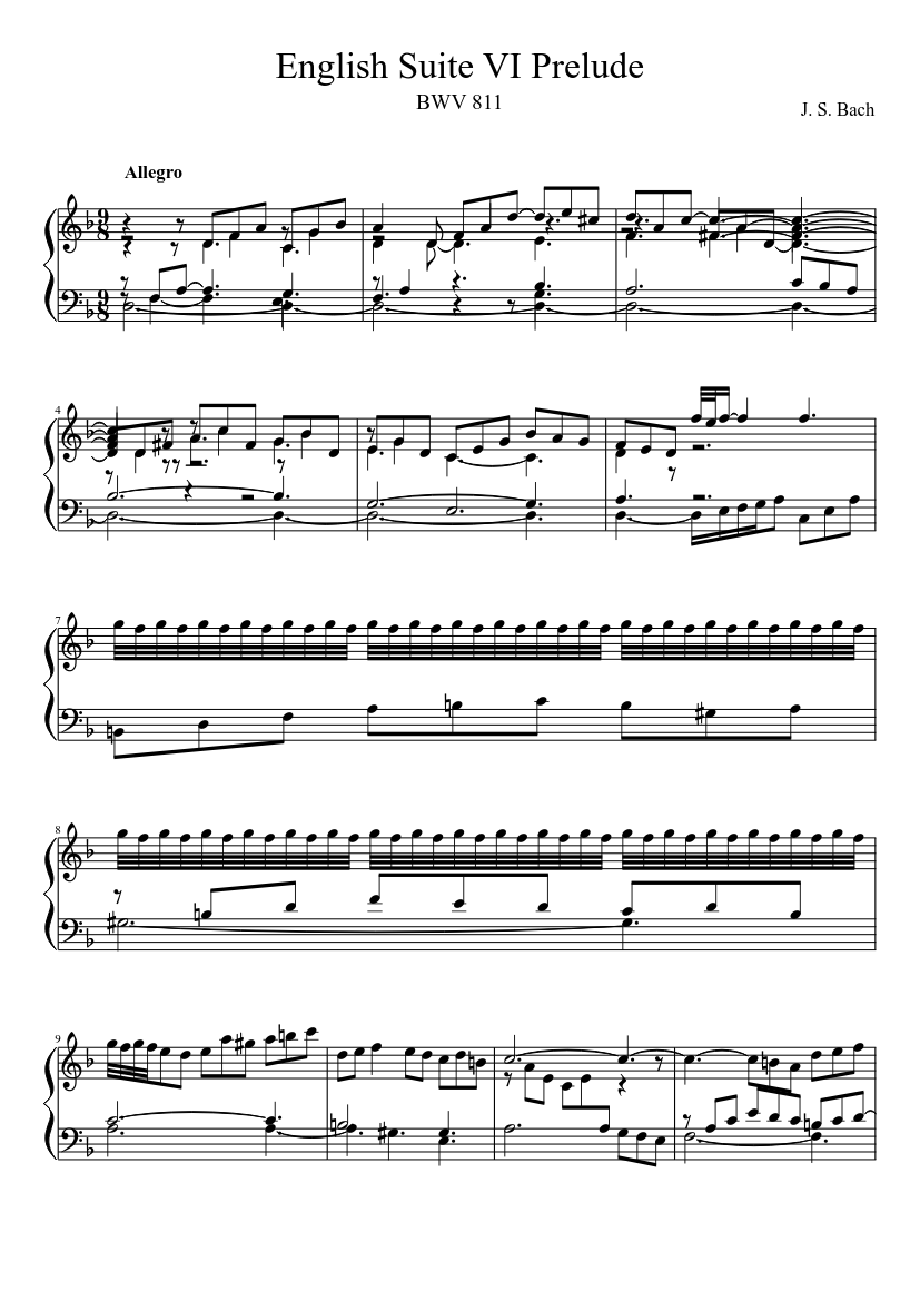 English Suite No.6 in D minor BWV 811